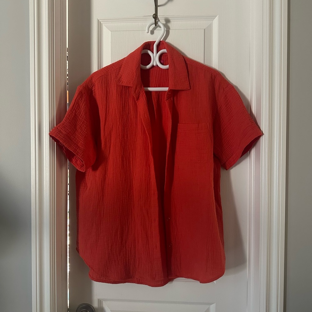Z Supply Red Short Sleeve Top